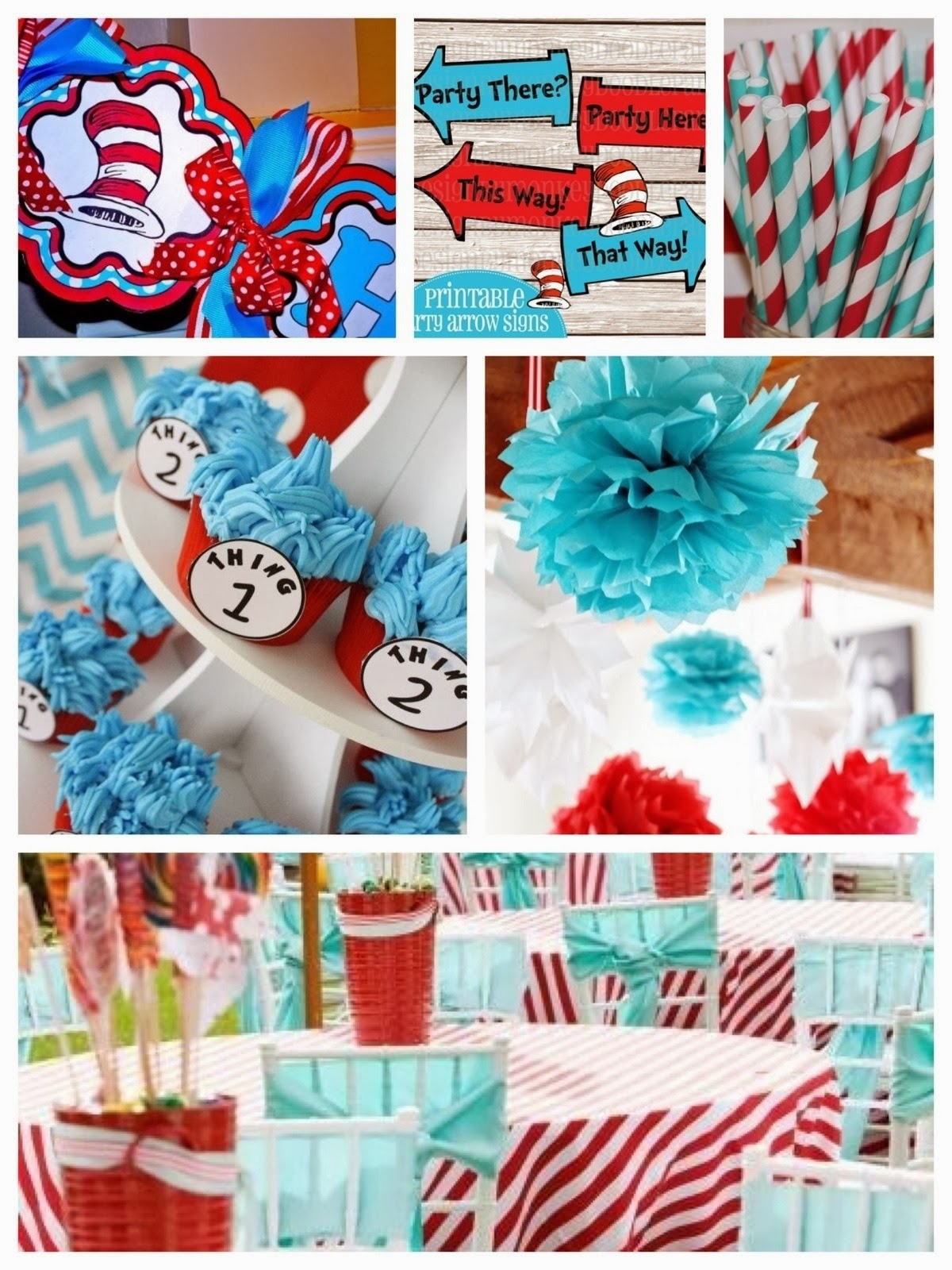 Thing 1 and thing store 2 baby shower decorations