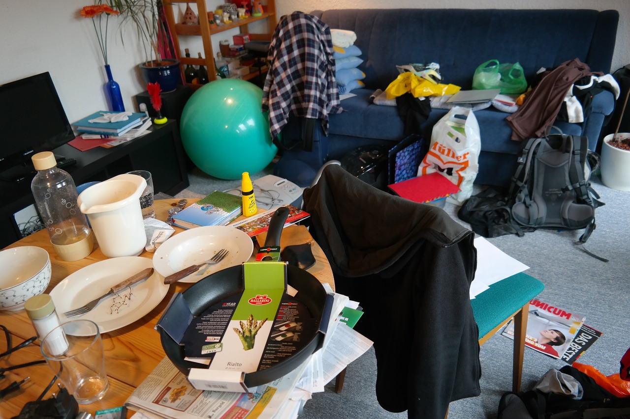 a room that is a huge mess